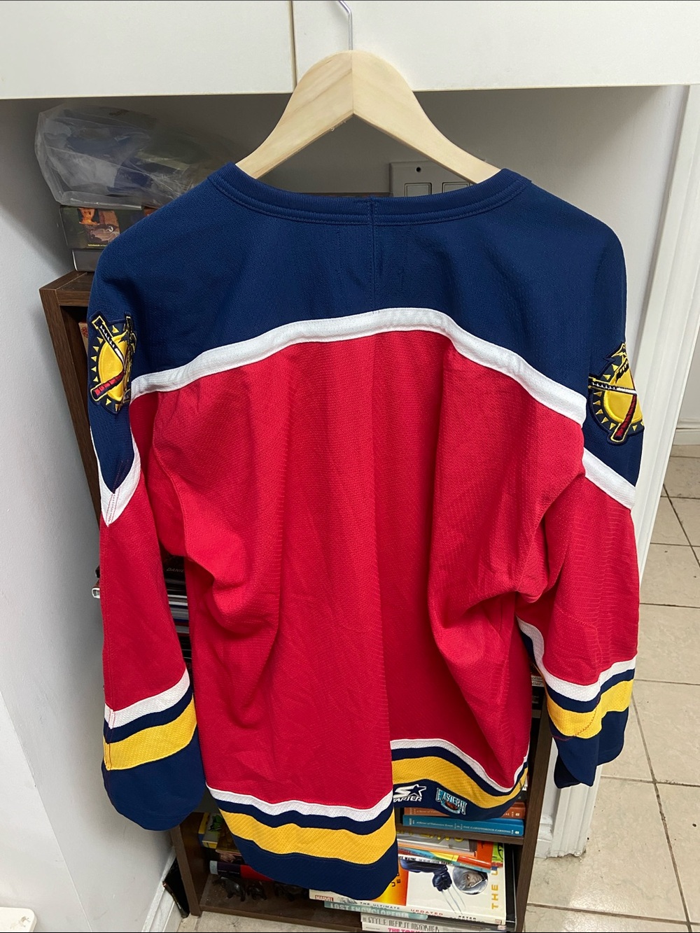 VTG 90s Red & Navy Starter NHL Florida Panthers Old Logo Hockey Jersey - Picture 5 of 6
